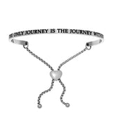 Intuitions Stainless Steel THE ONLY JOURNEY IS THE JOURNEY IN Diamond Accent Adjustable Bracelet fine designer jewelry for men and women